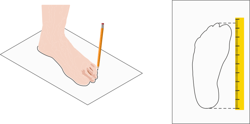 Measure foot length correctly for shoe size