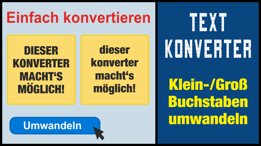Konverter Kleinbuchstaben Großbuchstaben