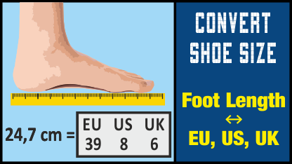 Convert shoe size