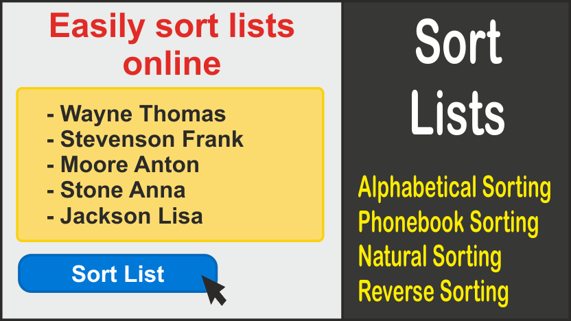 Online tool: Sort list